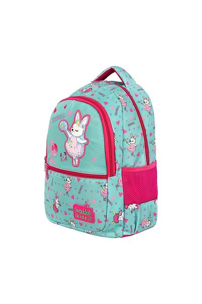 GENC DIJITAL BASKI Geantă pentru școală primară cu model de iepure din piele cu licență WADDELL - cu cutie de prânz 24206