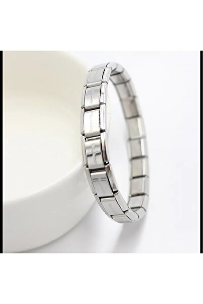 Genel Markalar Italian Charm Silver Detailed Nomination Model Bileklik