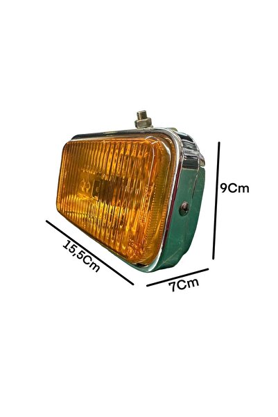 gcstore 2 Adet Sis Lambası Turuncu Cam Arkası Metal Parlak Nikelaj QH-13AC