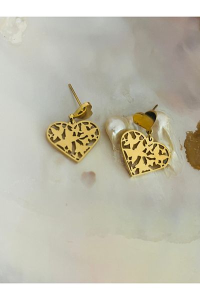 Hoop jewelery Steel Heart Earrings