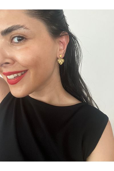 Hoop jewelery Steel Heart Earrings