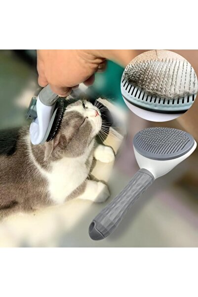 Fulia Elegance Otomatik Temizlenen Tuşlu Kedi Köpek Tüy Toplayıcı Tarak Evcil Hayvan Tüy Toplama Fırçası Pet Tarak