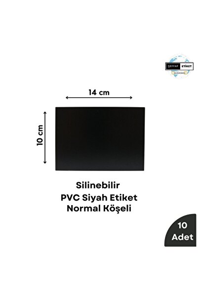 Şeffaf Etiket 10 τεμάχια αφαιρούμενης μαύρης ετικέτας πινακίδας μαυροπίνακα 1...