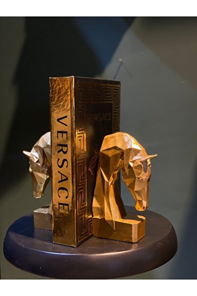 ANTIQUE HOME 2’li Dekoratif Kubik at başı kitap tutucu Biblo