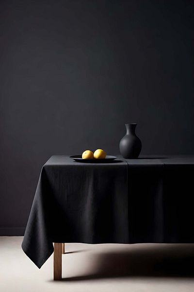 Helen George 140X200 cm Black Classic Rectangular Tablecloth