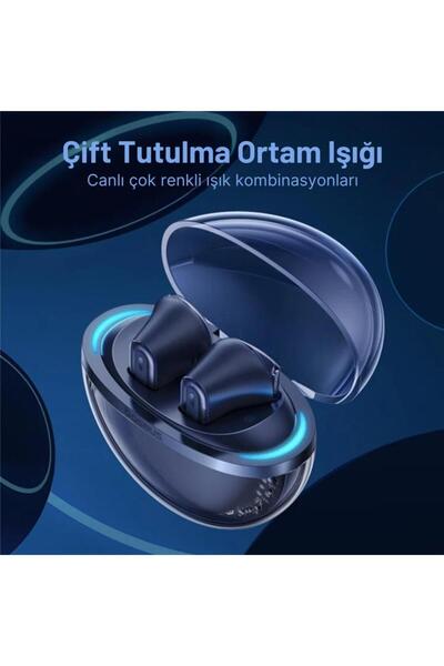 Baseus Dokunmatik Gürültü Engelleme Led Işıklı Oyun Ve Müzik Modlu Bluetooth Kulaklık Uzun Şarjlı