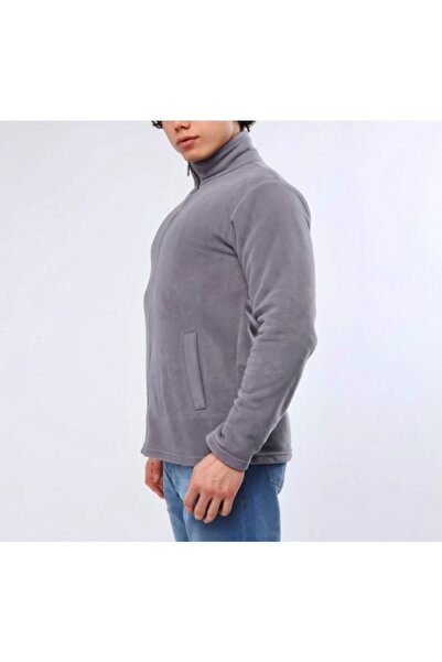 İşte Tişörtüm Gri Cepli Polar Mont