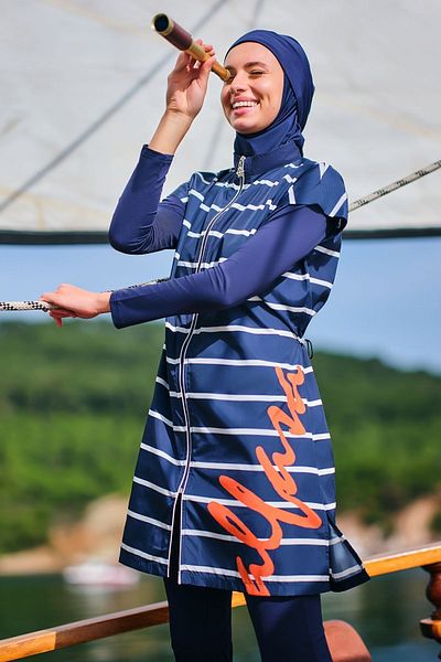 ALFASA Μαγιό Hijab Rudder ριγέ