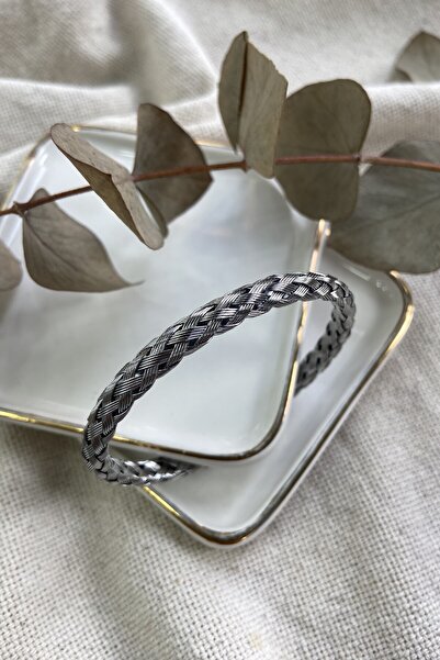fuya design Esneyebilen Örgü Çelik Bilezik (Silver)