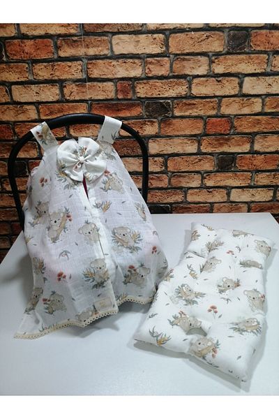 BUSEBABYHOME Muslin Stroller Cover and Cushion - Set of 2
