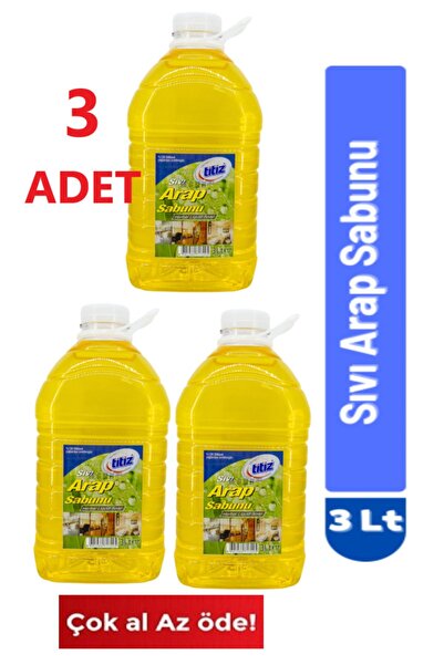 Titiz Sıvı Arap Sabunu Tüm Yüzeyler için Doğal Temizlik 3000ML x "3ADET"