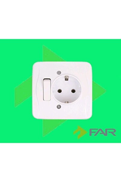 Güntem Far Sıvaaltı Anahtarlı Topraklı Priz 31112001