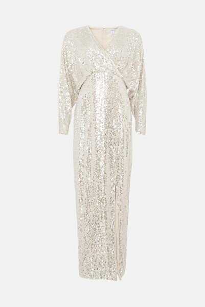 Coast Maxi Size Sequin Cross Front Dress