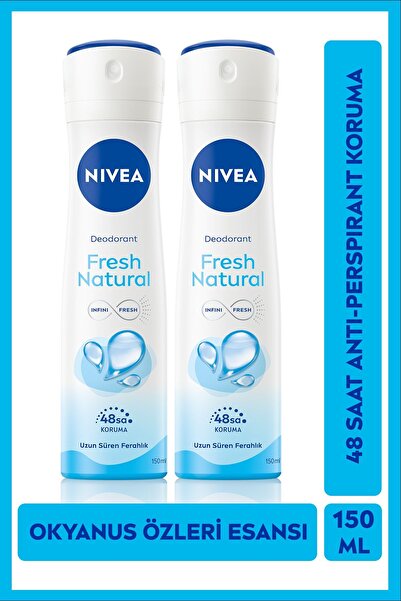 NIVEA Fresh Natural Kadın Deodorant Roll-on 50 ml X2 Adet,48 Saat Anti-perspi...