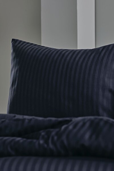 Doqu Home Black Satin Artline Double King Size Duvet Cover Set