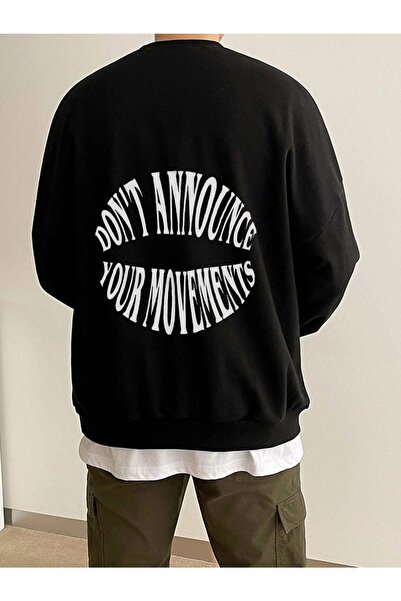 LAND MODA Ελαφρύ φούτερ - Εκτύπωση "Don't Announce Your Movements".