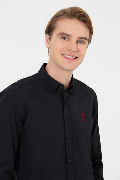 U.S. Polo Assn. Черна мъжка риза US Polo Assn.Gox022k -1450315