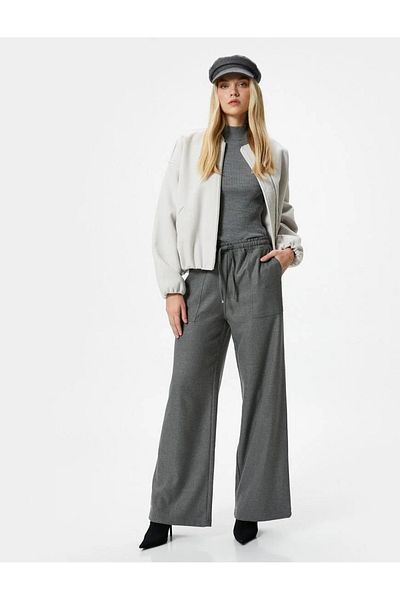 Koton Damen-Canvas-Hose 4wak40038ew Anthrazit