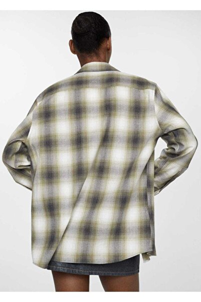 MANGO Woman Cotton Checked T-Shirt