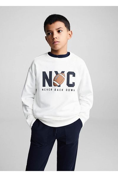 MANGO Kids Φούτερ με γραπτό και σχέδιο