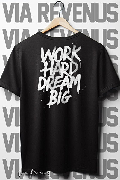 Vordevia Црна Oversize kroj T-shirt са Štampano „Врши посао, сањај“ и великим...