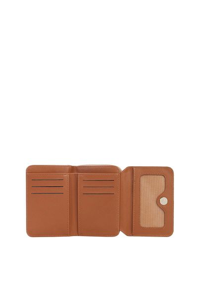 CENGİZ PAKEL Дамски портфейл-клъч с монограм среден размер - Cengiz Pakel, Mink/Taba - 65239MP