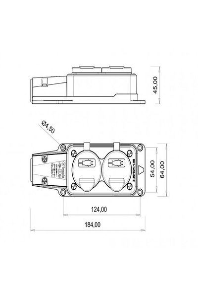 Bemis مقبس مجموعة BEMIS أحادي الطور من المطاط IP54 - BK1-1402-3612