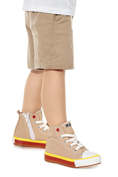 Kiko Kids Αθλητικά παπούτσια από λινό ψηλό λαιμό Tinna Lace-Up Boy