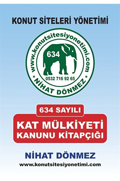 Kutlu Yayınevi 634 Sayılı - Kat Mülkiyeti Kanunu Kitapçığı - Nihat Dönmez 978...