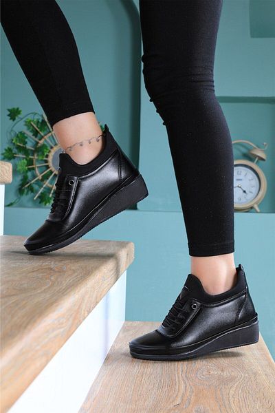 Sportlife Women's Full Orthopedic Elastic Comfort Sole Non-Slip Cold-Proof Warm Mother Boots Black