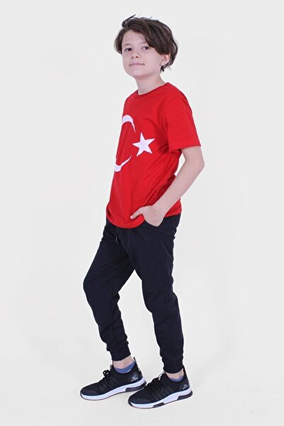 FYK COLLECTİON Z Signature-lettering Printed Short Sleeve Unisexs Top-Top Set
