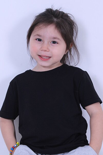 FYK COLLECTİON Tricou pentru fete cu decolteu rotund cu croială dreaptă