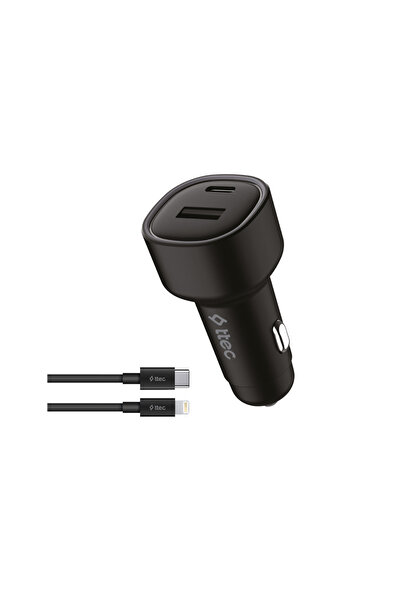 Ttec SmartCharger Duo PD 48W Araç Hızlı Şarj Aleti USB-C+USB-A - USB-C-Lightn...