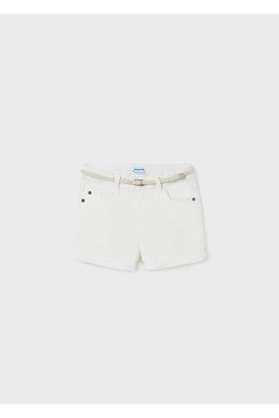 MAYORAL Pantaloni scurți crem pentru fete gabardină