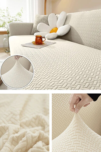 riselerhome Lastikli Yıkanabilir 3 Kişilik Koltuk Örtüsü Kanepe Kılıfı Çekyat Örtüsü Koltuk Kılıfı