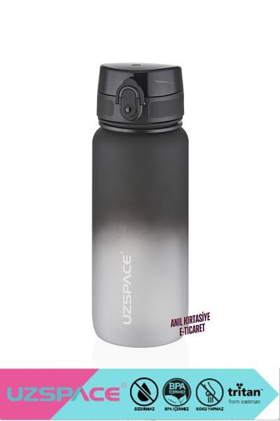 Uzspace 650ml Motivational Tritan Flask - Double Color, Leak-Proof, BPA Free and Lockable Lid