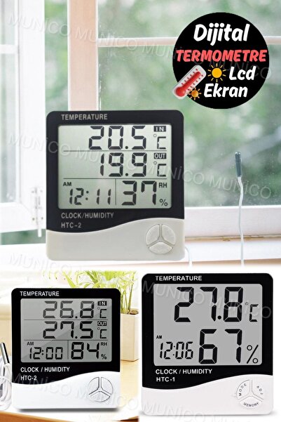 Munico Ev ve İşyeri İçin Dijital Termometre ve Higrometre - Geniş Ekranlı Sıcaklık ve Nem Gösterimi