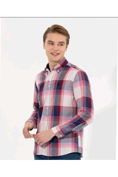 U.S. Polo Assn. US Polo AssnMen's Checkered Long Sleeve Shirt