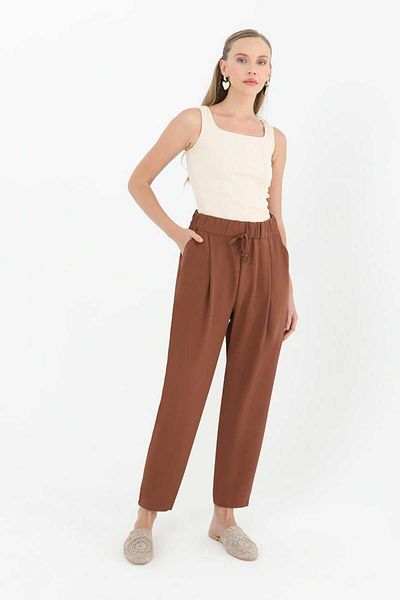 Puane Pantaloni Aerobin pentru femei - Pantaloni morcovi cu talie elastică, Puane 18102