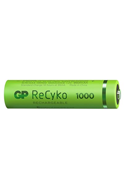 GP Batteries Recyko+ 1000 Aaa Ince Kalem Ni-mh Şarjlı Pil, 1.2 Volt, 4'lü Kart