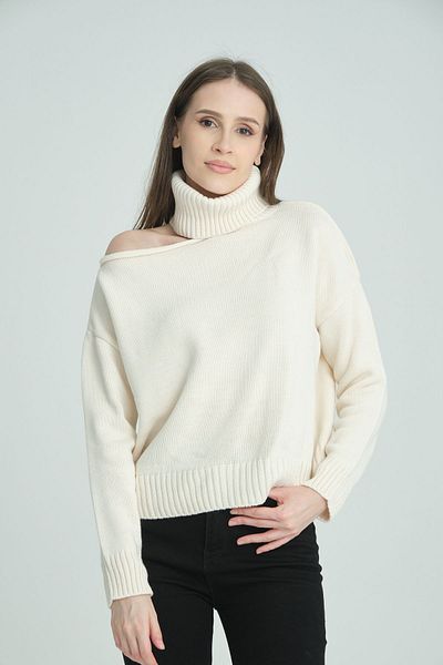 İLKCET MODA Λεπτομερές πουλόβερ με ψηλό λαιμό ώμου