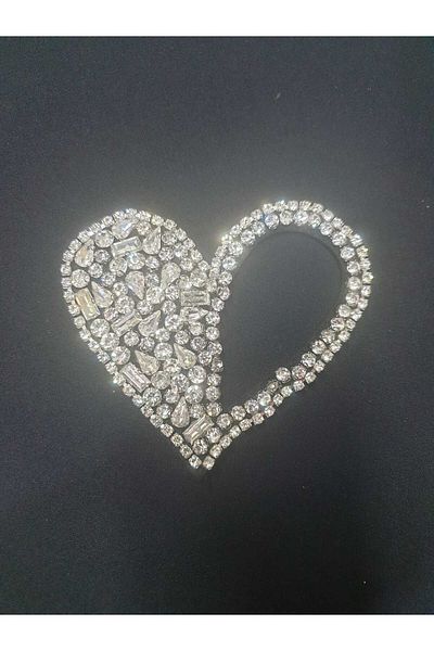 ESRA ŞELEM Heart Patterned Stone Sewing Accessory - Decorative Hobby Applique