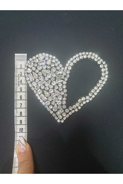 ESRA ŞELEM Heart Patterned Stone Sewing Accessory - Decorative Hobby Applique