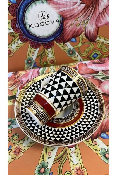 ester طقم أكواب بورسلين 6 أشخاص من هوم ديكور - بني