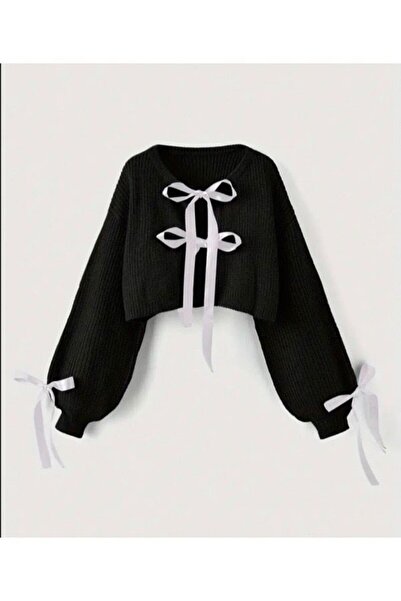 Tilvess Giyim FİYONK Detaylı Bağlamalı Trend Triko  Hırka