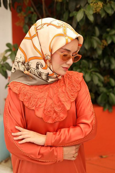 Silk Home Μεταξωτό κασκόλ Twill - Μοτίβο ζώνης