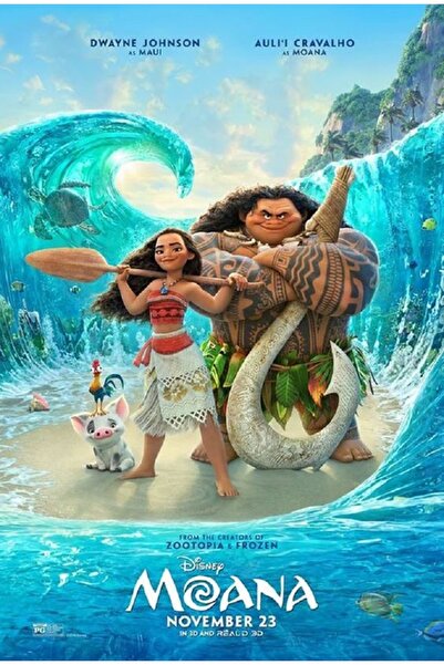 512 STORE Moana Animasyon Film Afiş Poster 30x42 Çerçevesiz
