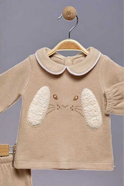 dinamik çocuk 0-2 Years Old Rabbit Embroidered Seasonal Set of 2 - 3 Thread No Ribbon