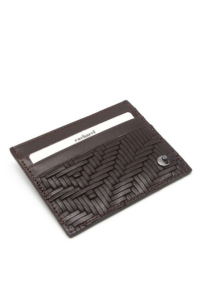 Cacharel Δερμάτινη θήκη για κάρτες Gladiator Unisex καφέ - 0244G66