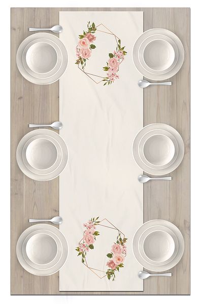 Bertille Home Σειρά λουλουδιών 140x40 cm Digital Printed Runner
